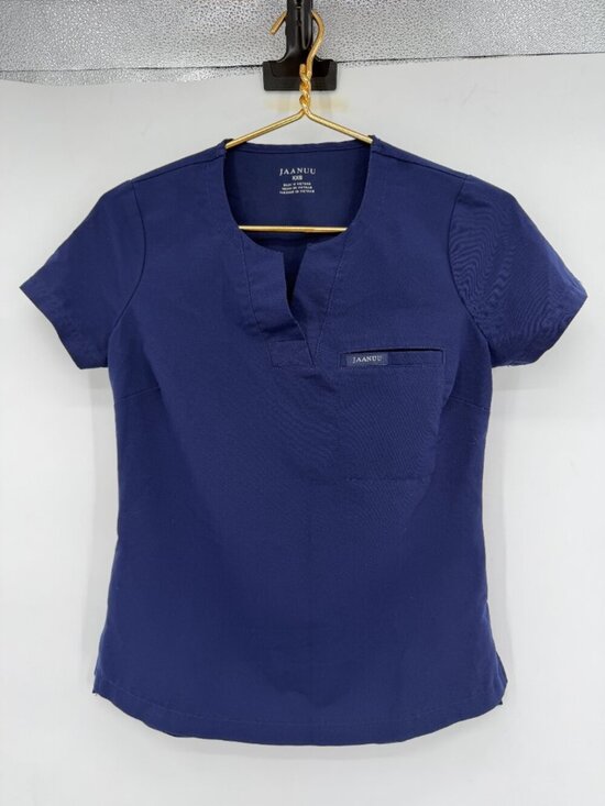 Jaanuu Tops - Jaanuu Women's Navy Blue Scrub Top XXS Stretch V-Neck Healthcare Medical Uniform